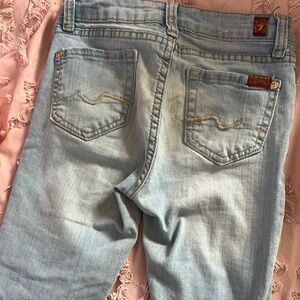 7 For All Mankind Women's Light Wash Straight Leg Jeans